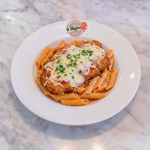 Chicken Parmesan Pasta.
