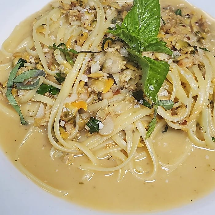 Linguine in Red Clam Sauce.