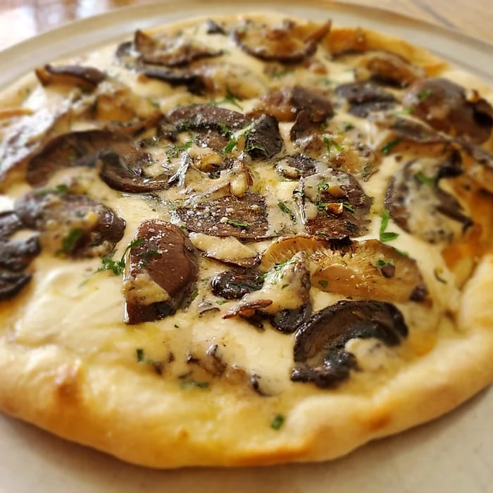 Triple Mushroom Pizza.